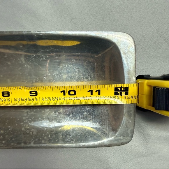 Pottery Barn Barona Silver Aluminum Rectangular Platter 12” Catchall Candle Tray - Picture 7 of 9